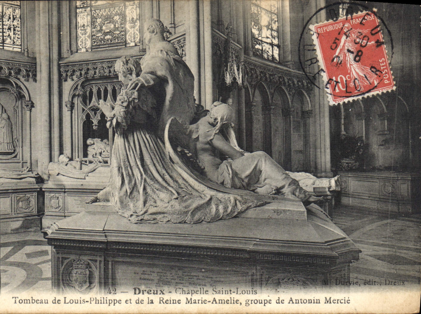 Tombeau de Louis-Philippe et de la Reine Marie-Amélie — Chapelle Saint-Louis — Dreux — éditeur Mi. Durvie, n°42