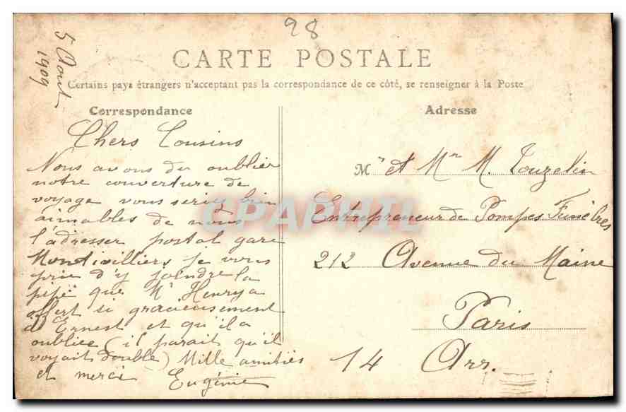 Tombeau de Louis-Philippe et de la Reine Marie-Amélie — Chapelle Saint-Louis — Dreux — éditeur Mi. Durvie, n°42 — Verso