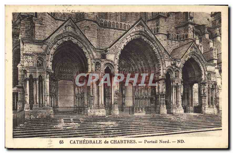 CPA Cathedrale de Chartres Portail Nord 