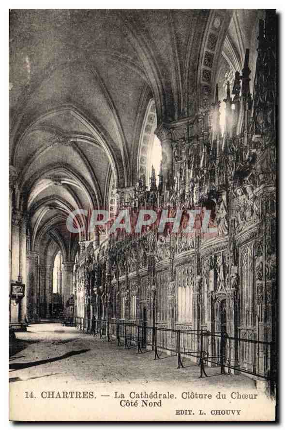 CPA Chartres La Cathedrale Cloture du Choeur Cote Nord 