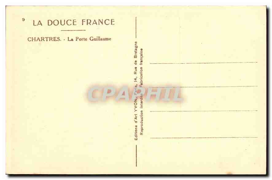 CPA Chartres La Porte Guillaume  — Back