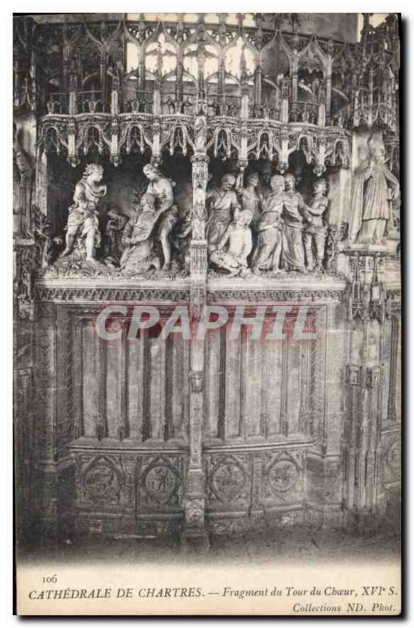 Cathédrale de Chartres — Fragment du Tour du Chœur, XVIe S. — Phot. Collections ND