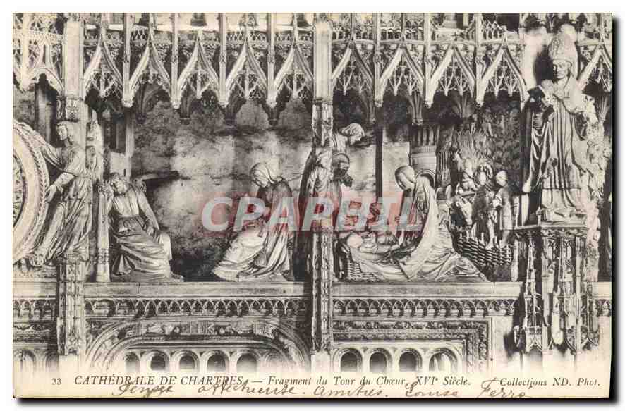 Cathédrale de Chartres — Fragment du Tour du Chœur, XVIIe Siècle — Collections ND. Phot. Ferro