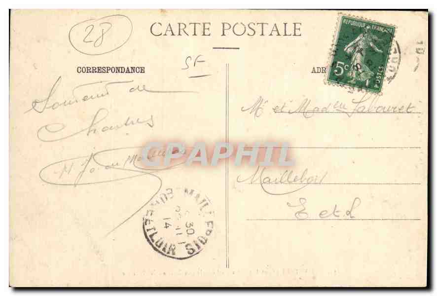 Chartres (E-et-L) — La Cathédrale (du XIIe au XVIe siècle) — Ch. Fournel, Impr. Droux — Verso