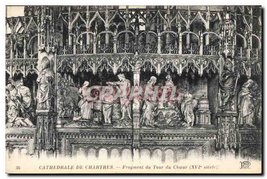 CPA Cathedrale de Chartres Fragment du Tour du Choeur 