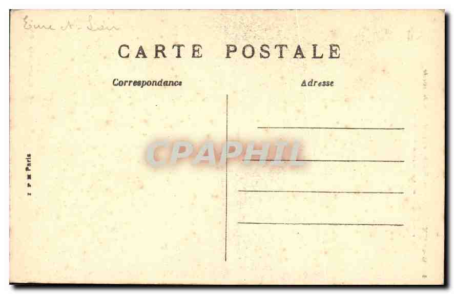 Dreux — L'Ancien Évêché et le chemin de ronde conduisant à la Chapelle Saint-Louis — E. Gobert, édit. Dreux — Verso