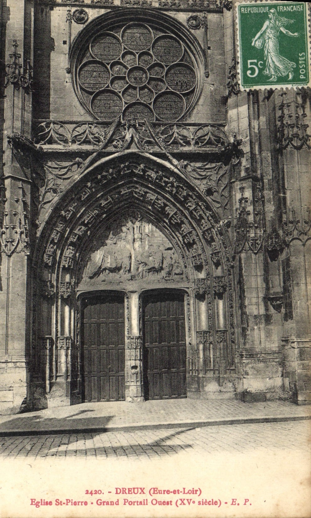 Église Saint-Pierre - Grand Portail Ouest — Dreux (Eure-et-Loir) — E. P.