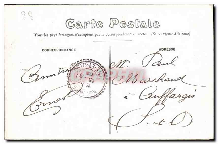 CPA Tours a vol d'oiseau Quartier de la Rue Nationale Pharmacie — Rückseite