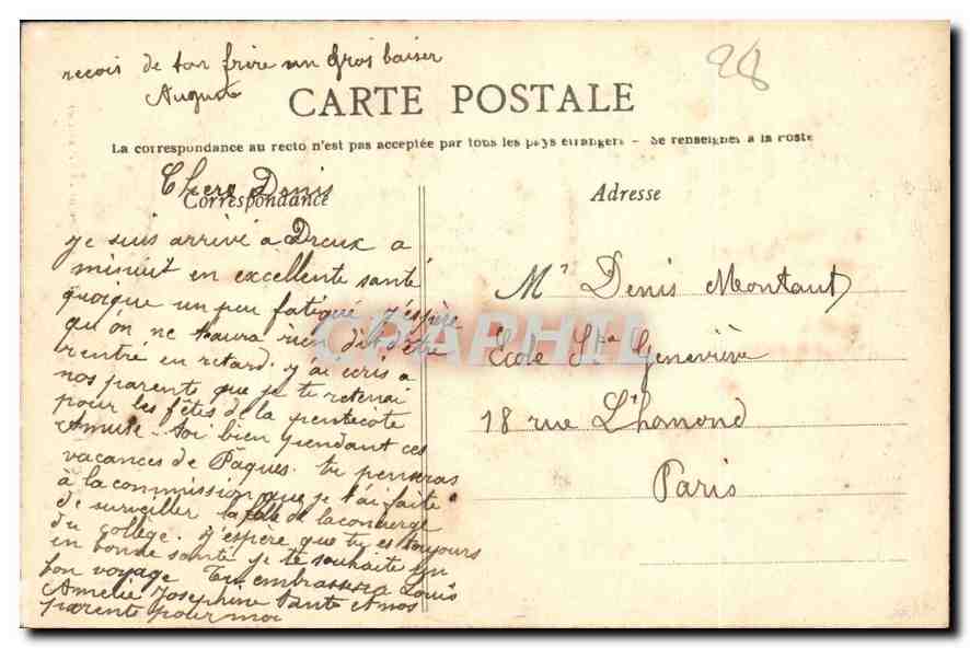 CPA Chartres Cathedrale  — Verso