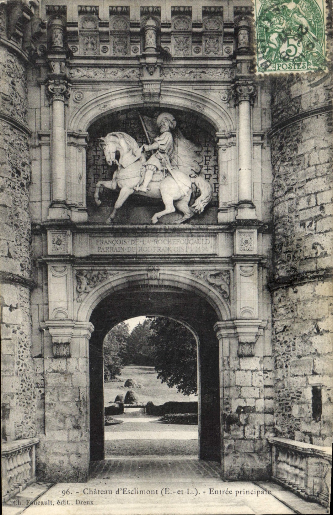 Château d'Esclimont (E.-et L.) — Entrée principale — Ch. Foucault, édit. Dreux