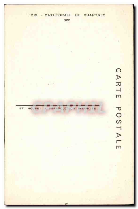CPA Cathedrale de Chartres Nef  — Verso