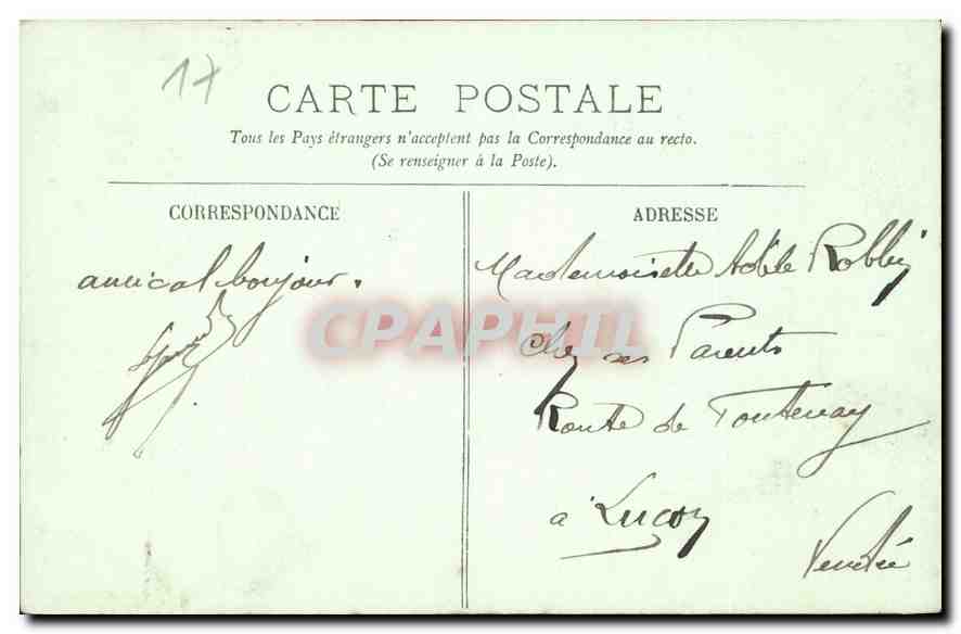 CPA La Rochelle L'Hotel de Ville La Cour  — Verso