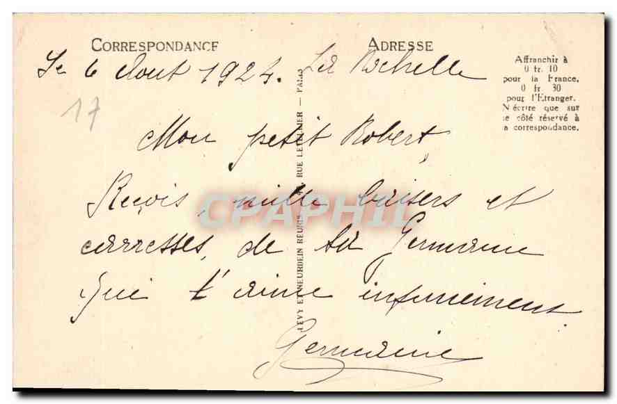 CPA La Rochelle Cabinet du Maitre Jean Guiton  — Rückseite