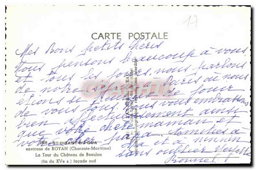 CPA St Dizant du Gua environs de Royan Charente Maritime  — Back