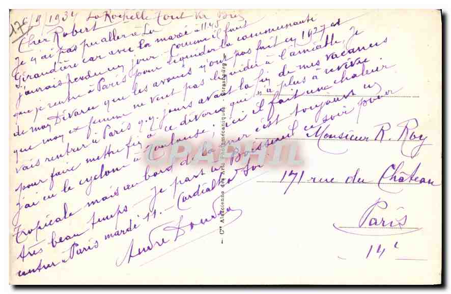 CPA La Rochelle La digue  — Verso