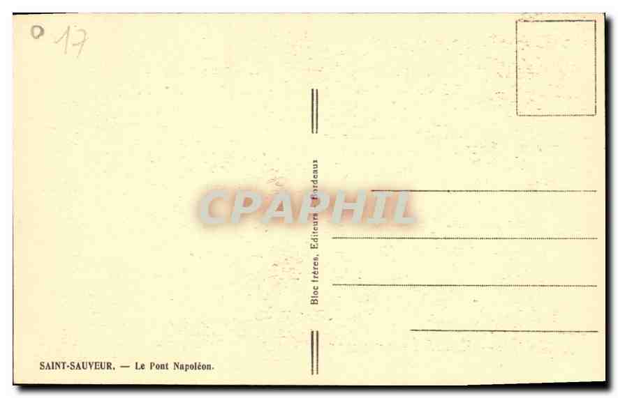 CPA Saint Sauveur Le Pont Napoleon  — Verso