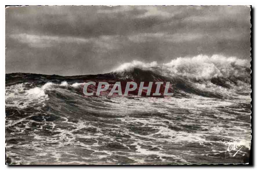 CPA Ile de Re Grosse Vague a l'Ocean 