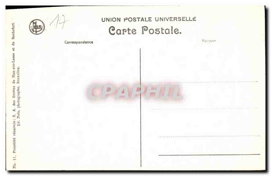 CPA Grotte de Rochefort L'Entree de la Salle du Sabbai  — Rückseite