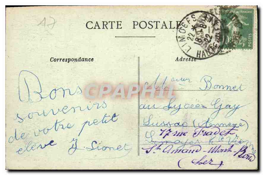 CPA Chatelaillon La Falaise  — Rückseite