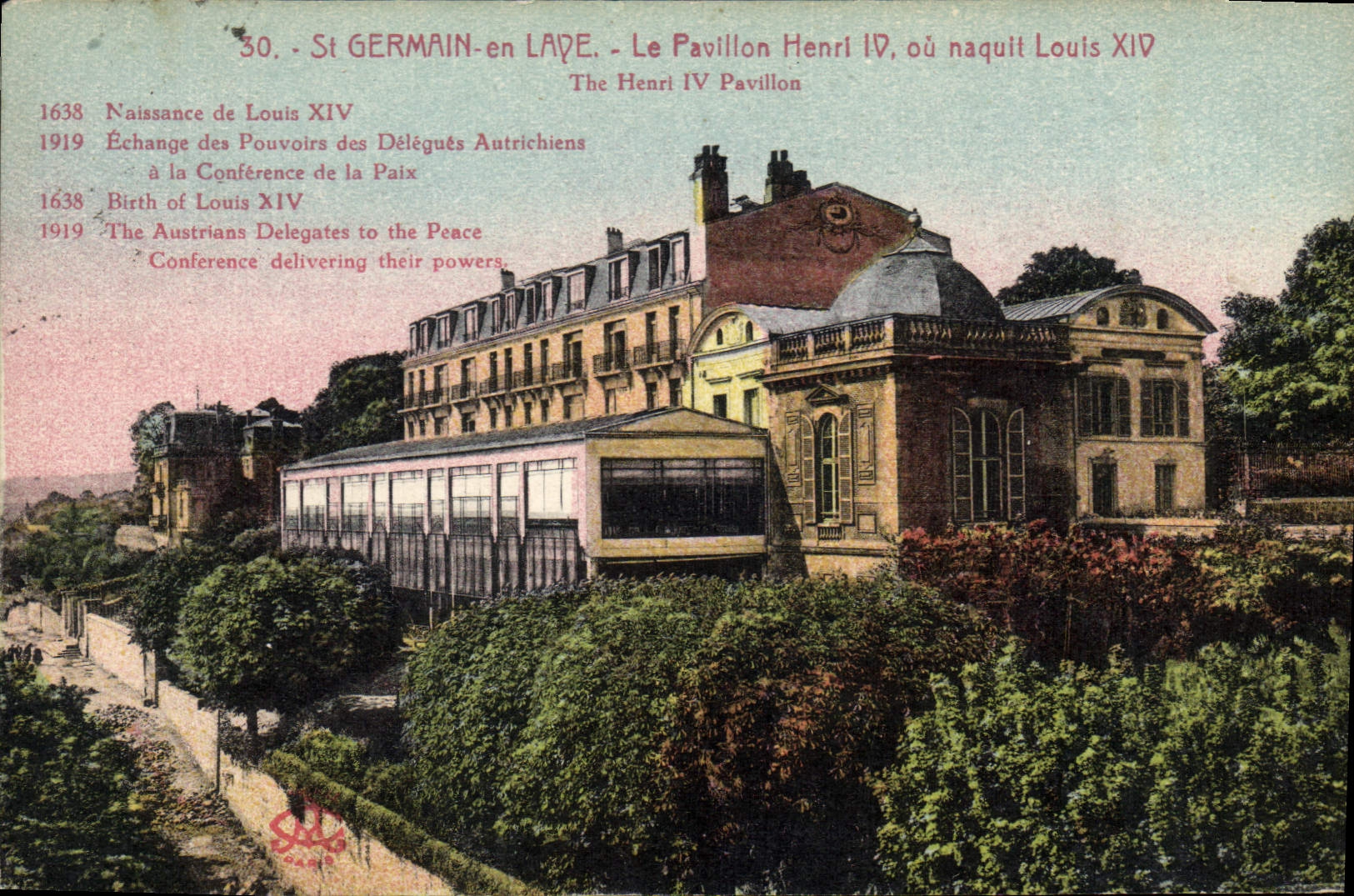 St GERMAIN-en-LAYE - Le Pavillon Henri IV, où naquit Louis XIV — éditeur Phototypie & Mobilière, n°30