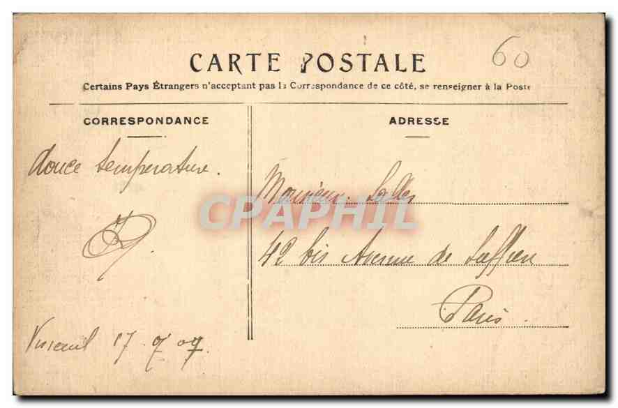 Chantilly — Le Château — la Cour d'honneur — Collect R.f. — Rückseite