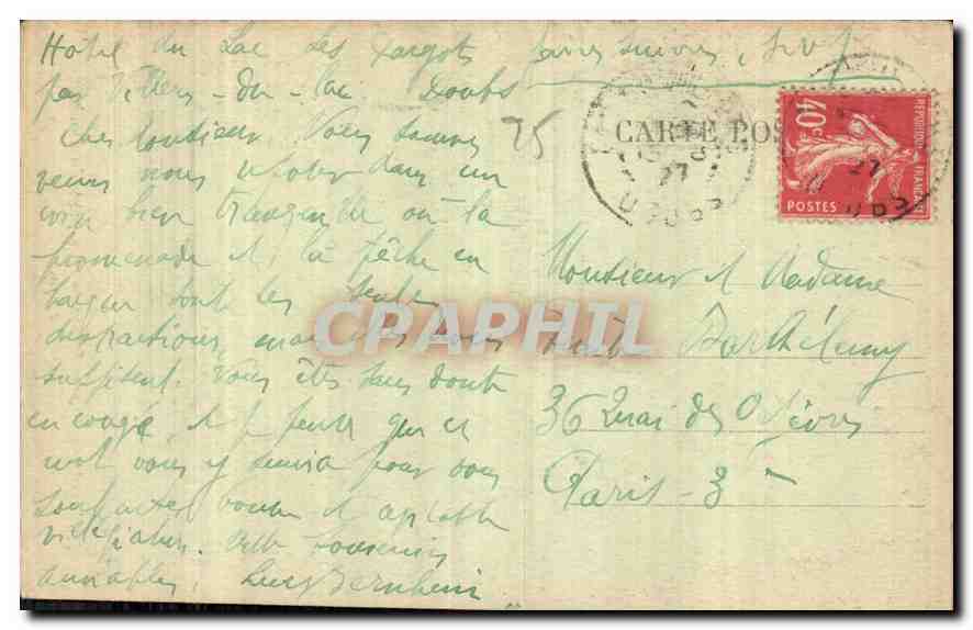 CPA Franco Suisse Le Saut du Doubs  — Rückseite