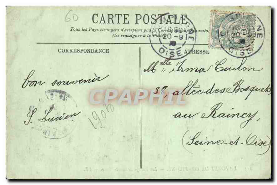 CPA La Foret de Compiegne Les Etangs de Saint Pierre  — Rückseite