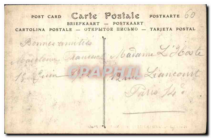 CPA Chateau de Chantilly Cote Nord  — Rückseite