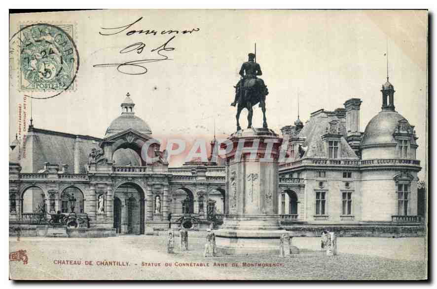 Château de Chantilly — Statue du Connétable Anne de Montmorency — éditeur non identifié
