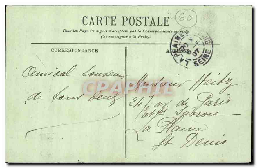 CPA Compiegne L'Entree de la Foret La Route de Pierrefonds  — Rückseite