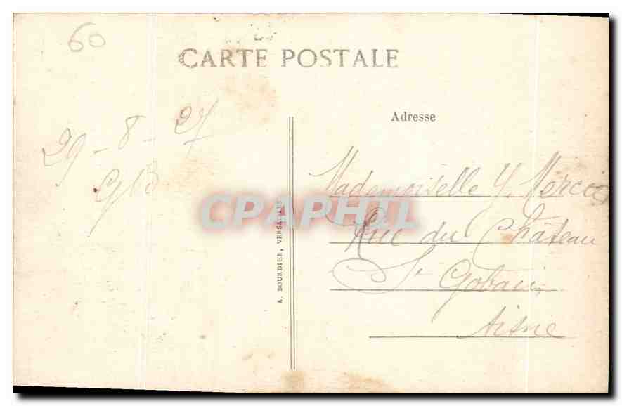 CPA Chateau de Chantilly Le pain aux Carpes  — Rückseite