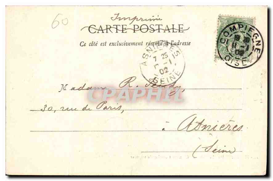 Pierrefonds - Le Château - Chambre à coucher du seigneur — Decelle, Compiegne, n°12 — Verso