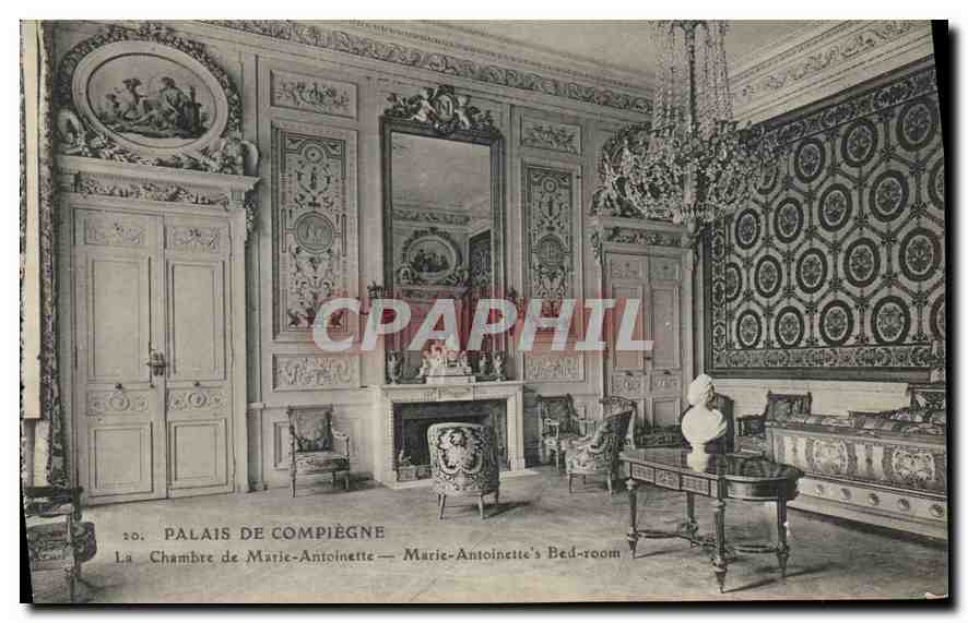 CPA Palais de Compiegne La Chambre de Marie Antoinette 