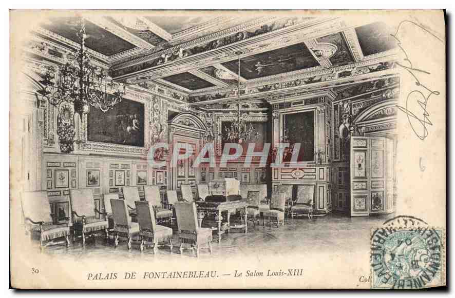 Palais van Fontainebleau — Het Salloon van Lodewijk XIII — Uitgever Neurdein Frères, n°30