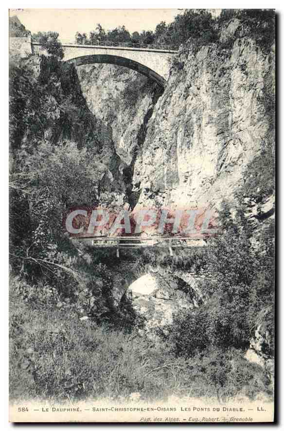 Saint-Christophe-en-Oisans — Die Brücken des Teufels — Eugène Robert, Grenoble