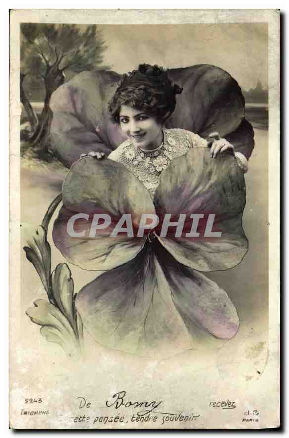 Femme dans une grande pensée — carte postale de Bonny — éditeur Triomphe, n° 2343