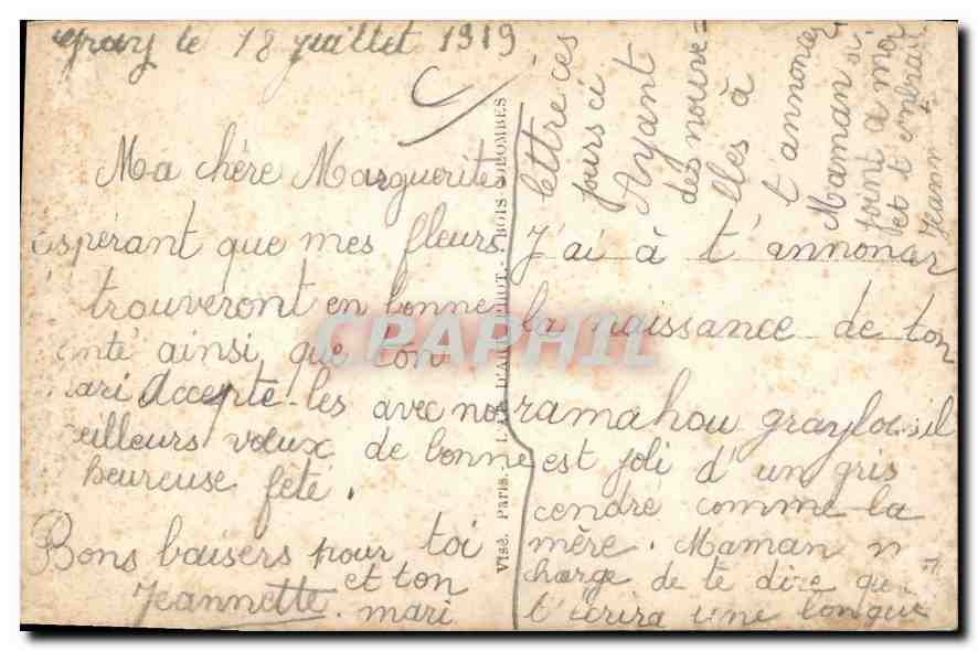CPA Femme — Verso