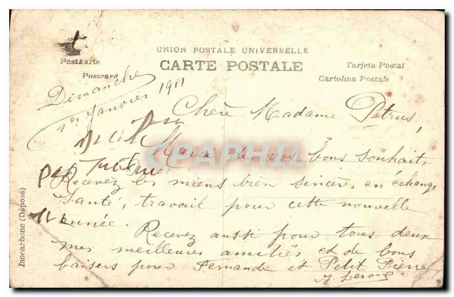 CPA Bonne Annee Femme — Rückseite