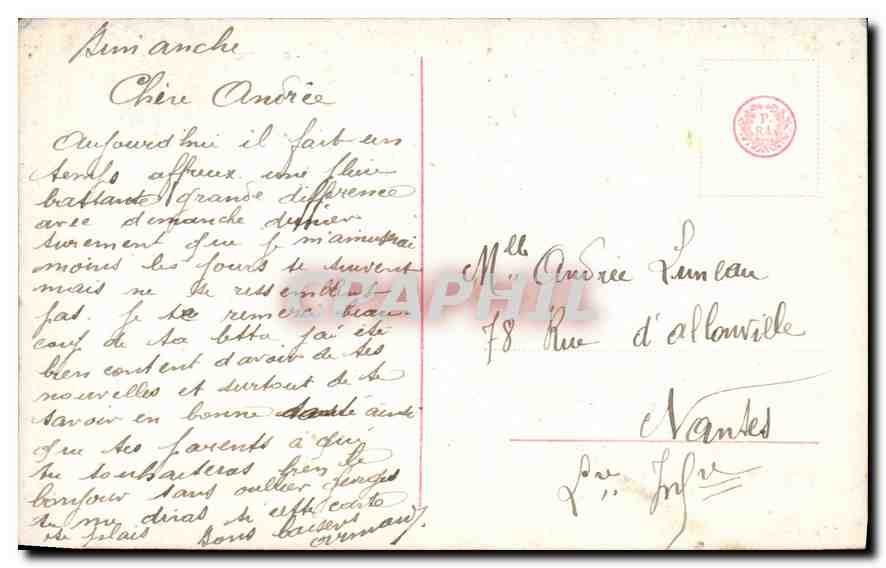 CPA Femme — Verso