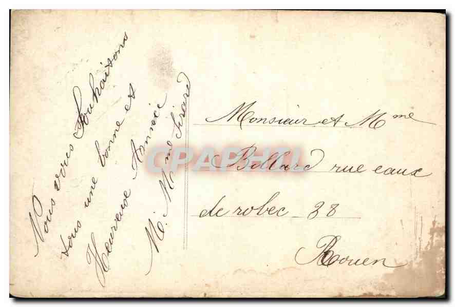 CPA Bonne Annee Femme — Verso