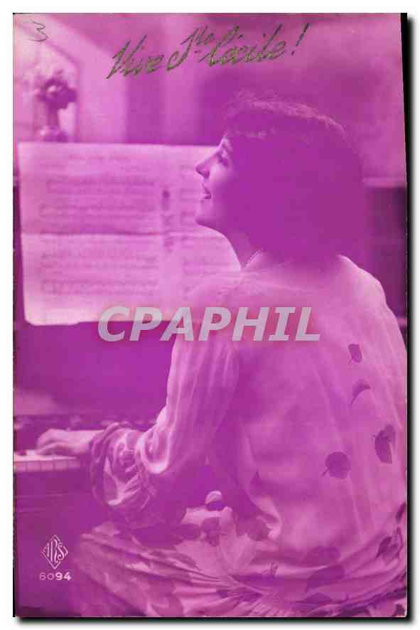 CPA Piano Cecile Femme