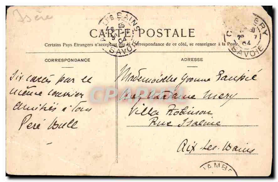 CPA Vallee de l'Isere Chateau de Chamoux — Verso