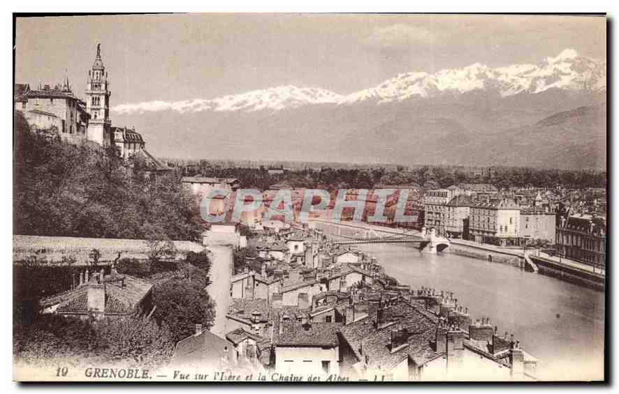 Grenoble — Vue sur l'Isère et la Chaîne des Alpes — CPAPHIL