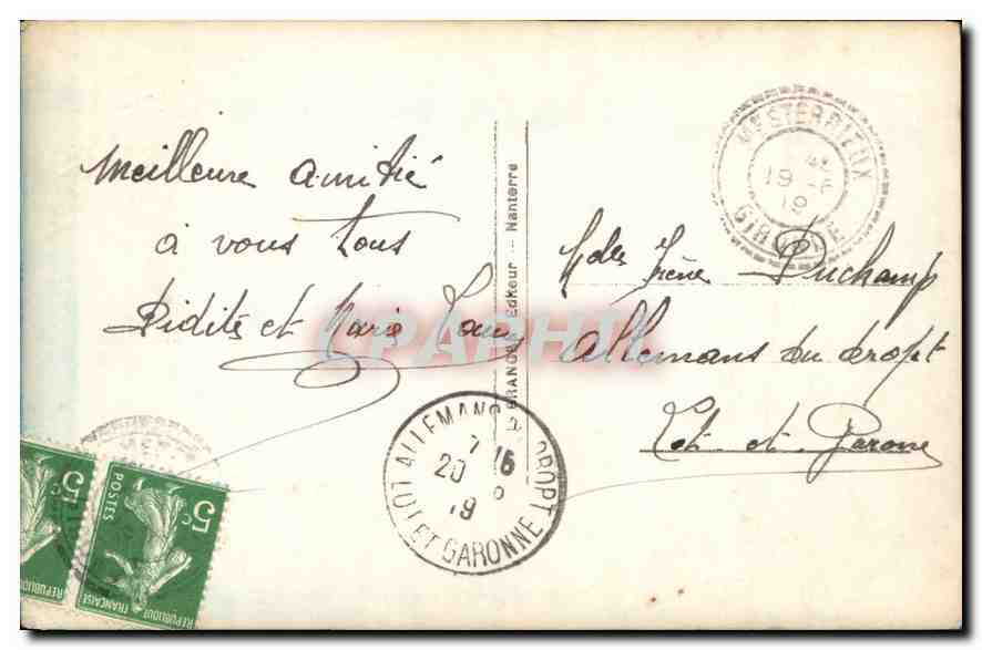 CPA Femme — Rückseite