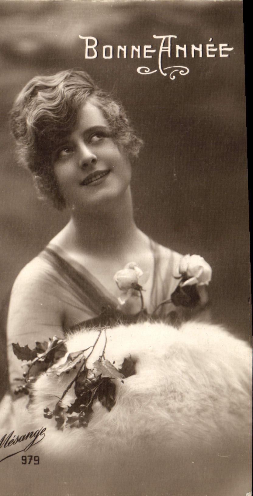 CPA Bonne Annee Femme