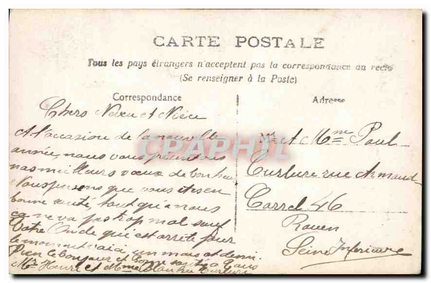 CPA Bonne Annee Femme — Verso