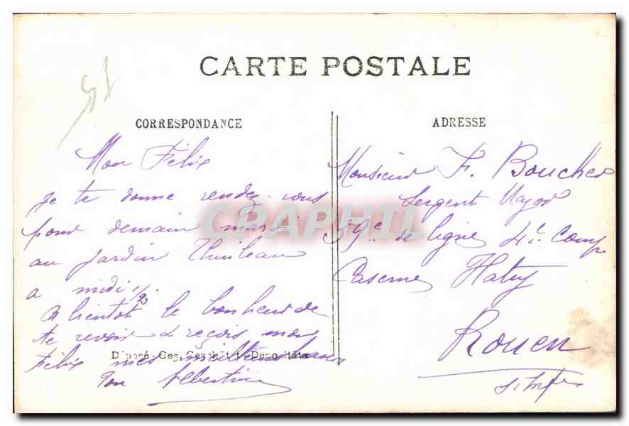CPA Femme — Rückseite