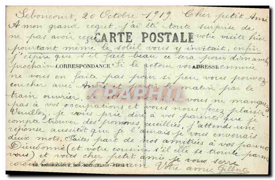 CPA Affectueuses Pensees Femme — Verso