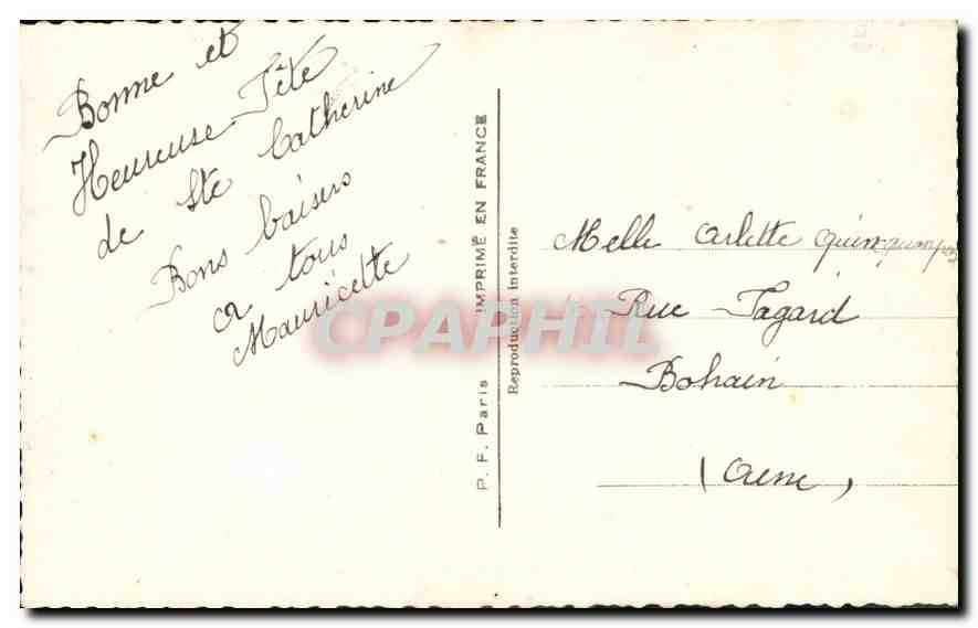 CPA Femme — Rückseite