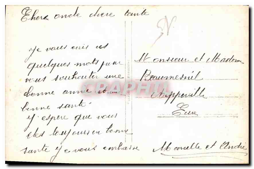 CPA Bonne Annee Femme — Rückseite
